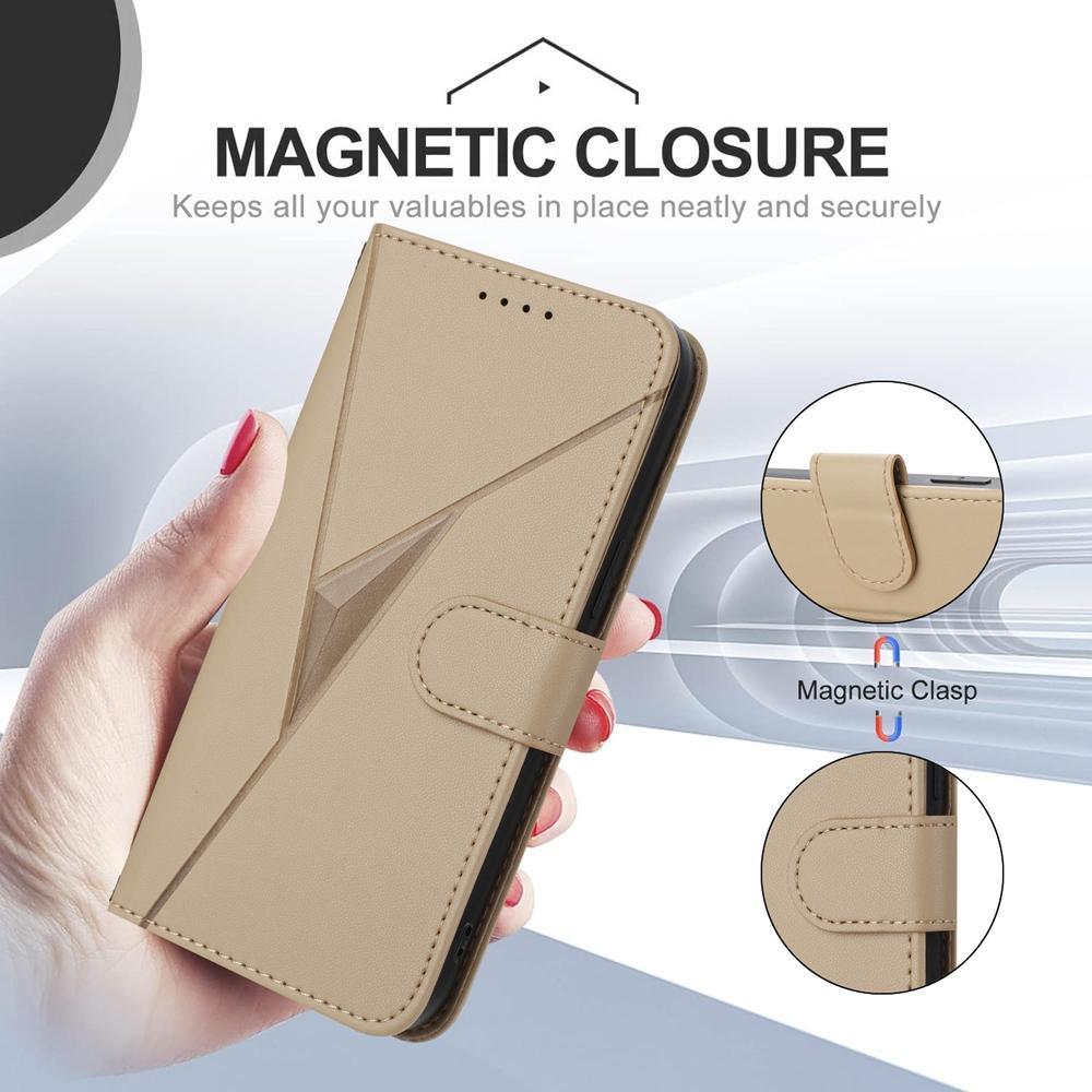For Redmi K90 Pro Max / Poco F8 Ultra Triangle Pattern Buckle Clasp Leather Phone Case(Gold)