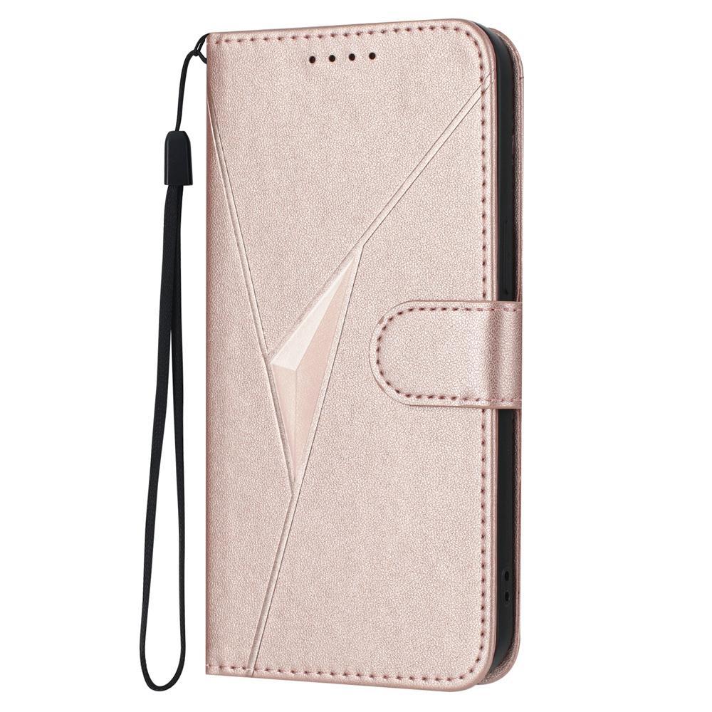 For Redmi K90 Pro Max / Poco F8 Ultra Triangle Pattern Buckle Clasp Leather Phone Case(Rose Gold)