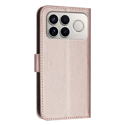 For Redmi K90 Pro Max / Poco F8 Ultra Triangle Pattern Buckle Clasp Leather Phone Case(Rose Gold)