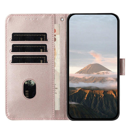 For Redmi K90 Pro Max / Poco F8 Ultra Triangle Pattern Buckle Clasp Leather Phone Case(Rose Gold)