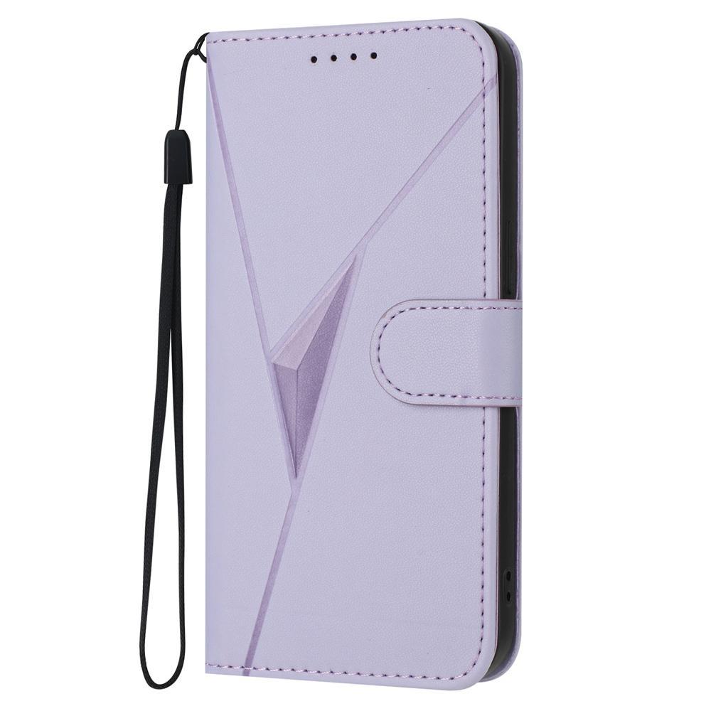 For Redmi K90 Pro Max / Poco F8 Ultra Triangle Pattern Buckle Clasp Leather Phone Case(Light Purple)