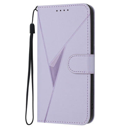 For Redmi K90 Pro Max / Poco F8 Ultra Triangle Pattern Buckle Clasp Leather Phone Case(Light Purple)