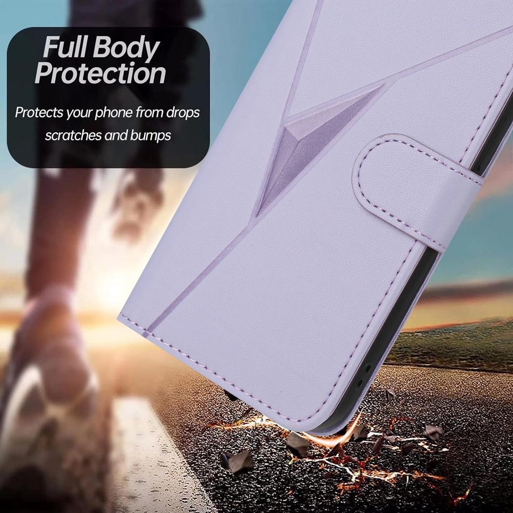 For Redmi K90 Pro Max / Poco F8 Ultra Triangle Pattern Buckle Clasp Leather Phone Case(Light Purple)