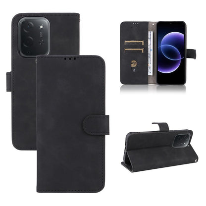 For Xiaomi Poco C95 Pro Skin Feel Magnetic Flip Leather Phone Case(Black)