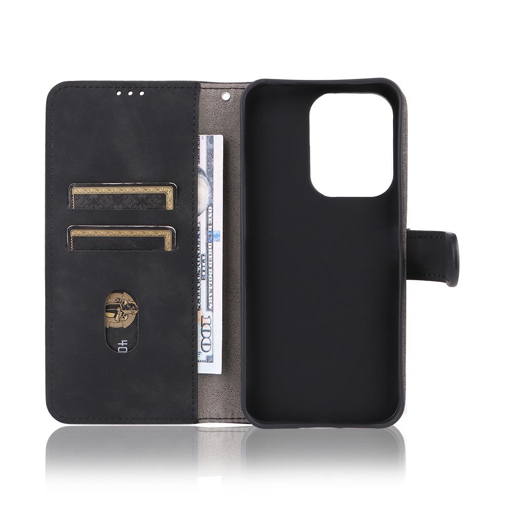 For Xiaomi Poco C95 Pro Skin Feel Magnetic Flip Leather Phone Case(Black)