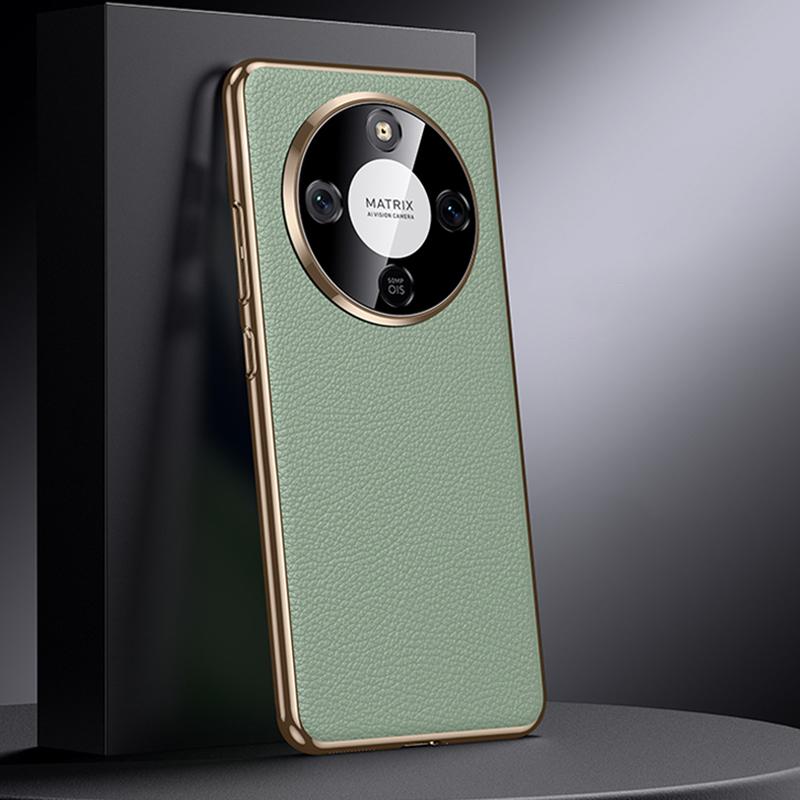 For Honor X70 5G Genuine Leather PC Phone Case - Green - EDA007287908A