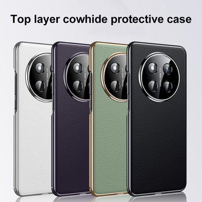 For Honor X70 5G Genuine Leather PC Phone Case - Orange - EDA007287908C