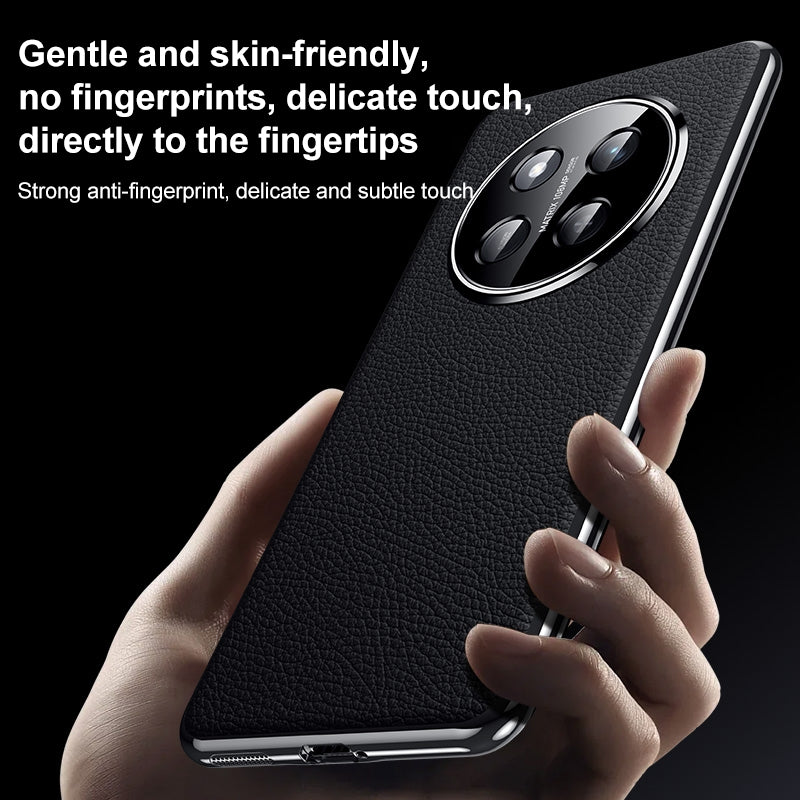 For Honor X70 5G Genuine Leather PC Phone Case - Orange - EDA007287908C