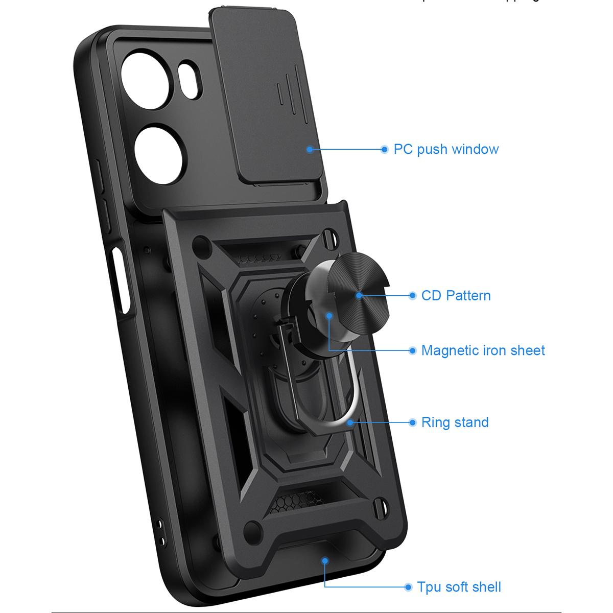 For Redmi 15a 5G Sliding Camera Cover Design TPU+PC Phone Case - Red - EDA007290915B