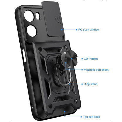 For Redmi 15a 5G Sliding Camera Cover Design TPU+PC Phone Case - Red - EDA007290915B