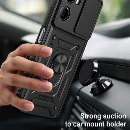 For Redmi 15a 5G Sliding Camera Cover Design TPU+PC Phone Case - Red - EDA007290915B