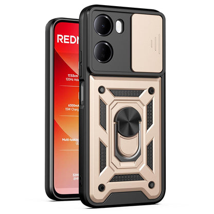 For Redmi 15a 5G Sliding Camera Cover Design TPU+PC Phone Case - Gold - EDA007290915E