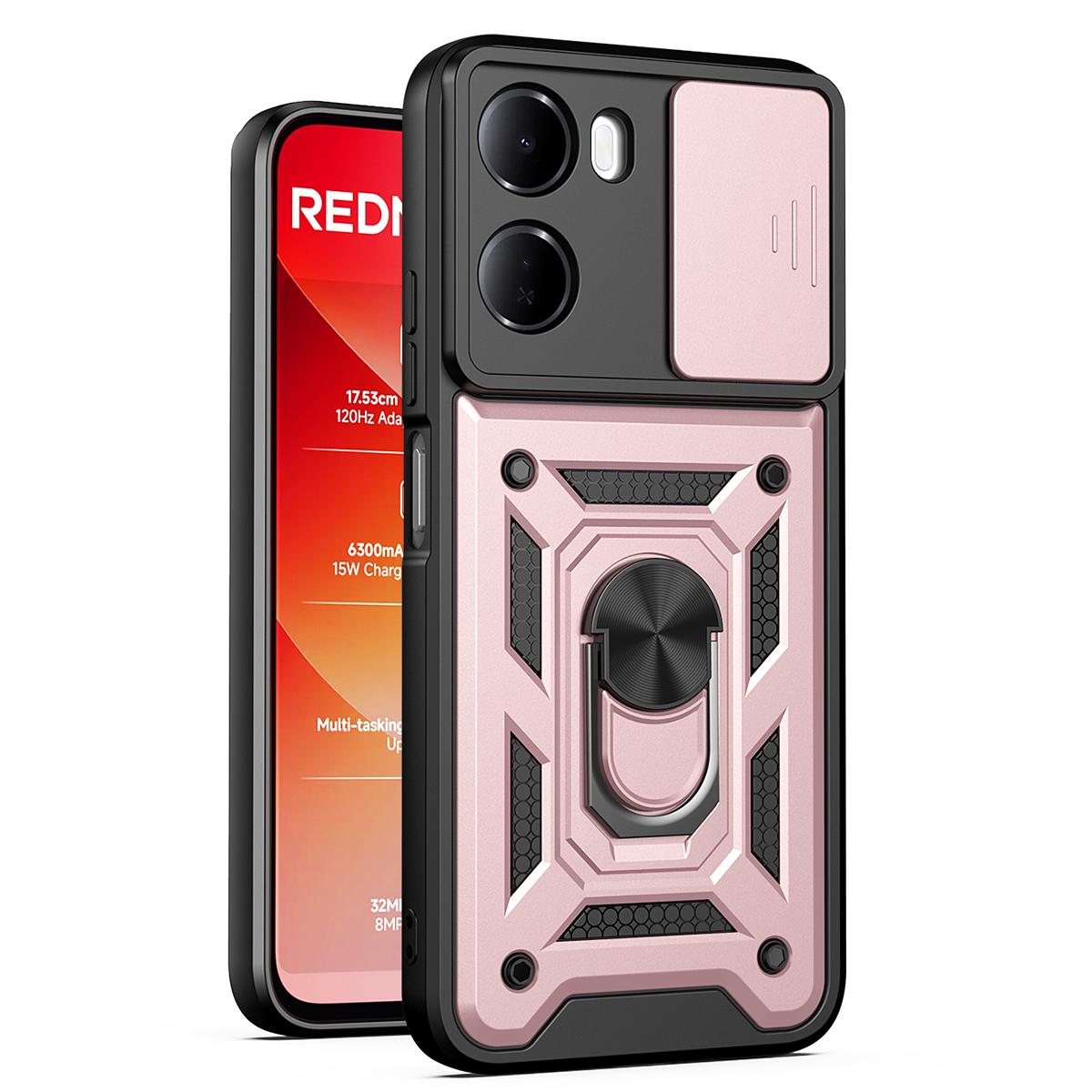 For Redmi 15a 5G Sliding Camera Cover Design TPU+PC Phone Case - Rose Gold - EDA007290915F