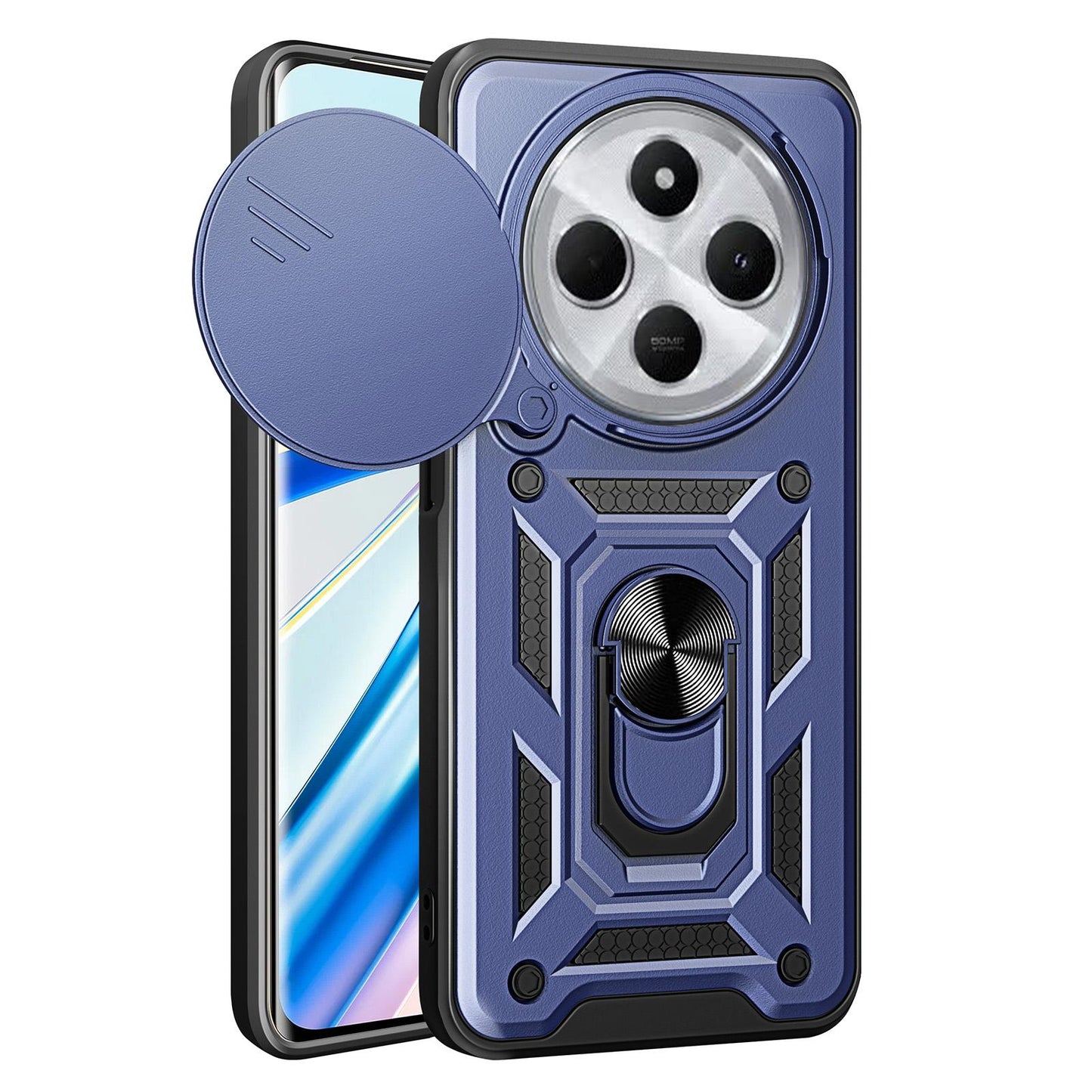 For Redmi 17C 4G 171mm Sliding Camera Cover Design TPU+PC Phone Case(Blue)