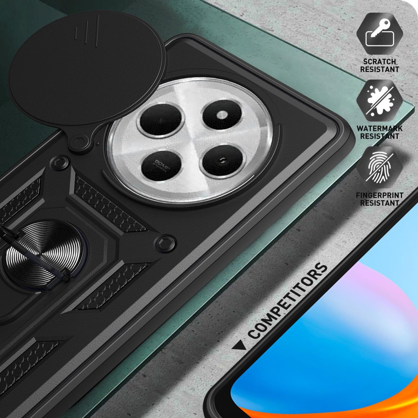 For Redmi 17C 4G 171mm Sliding Camera Cover Design TPU+PC Phone Case(Green)