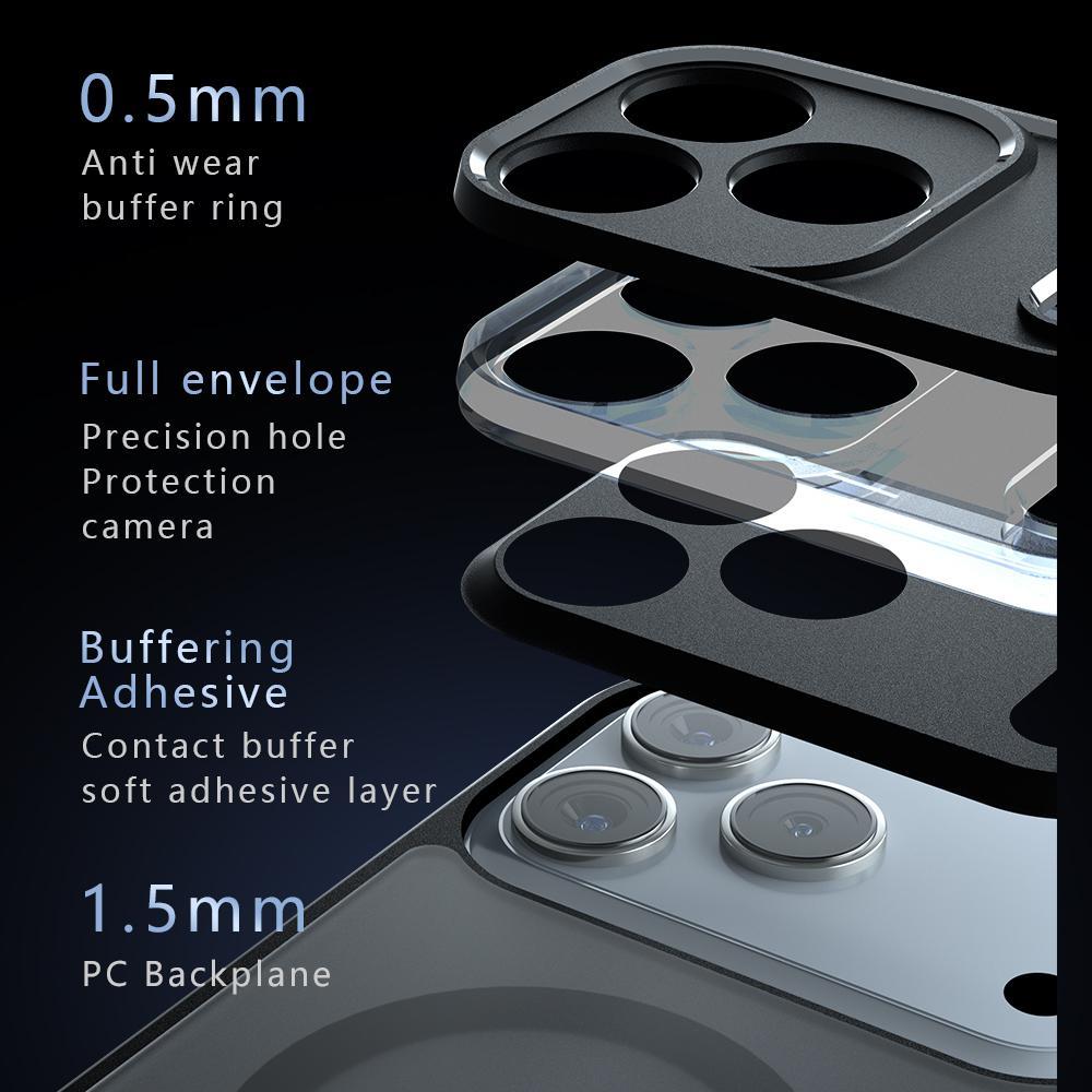 For iPhone 18 Pro C-type Armor MagSafe PC Hybrid TPU Phone Case - Frosted Black - EDA007314912A