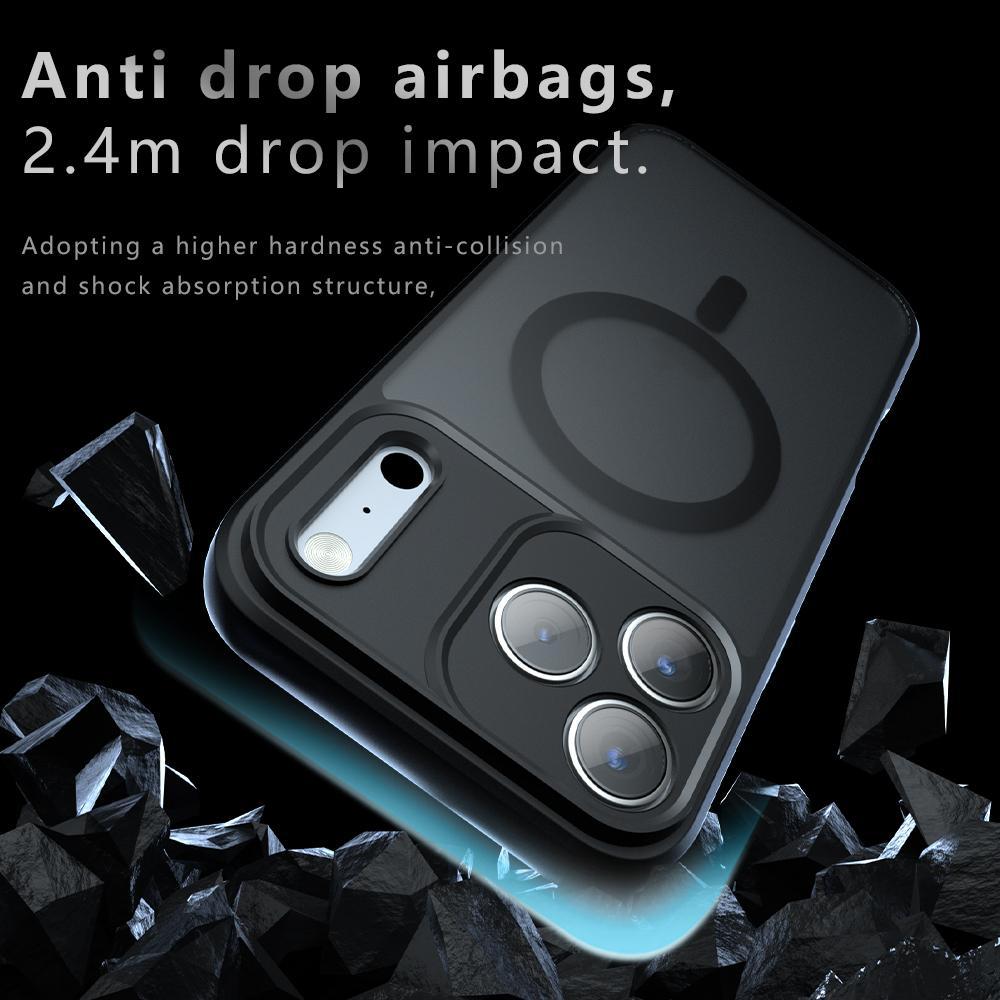 For iPhone 18 Armor MagSafe PC Hybrid TPU Phone Case - Frosted Black - EDA007314913A