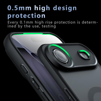 For iPhone 18 Armor MagSafe PC Hybrid TPU Phone Case - Frosted Black - EDA007314913A