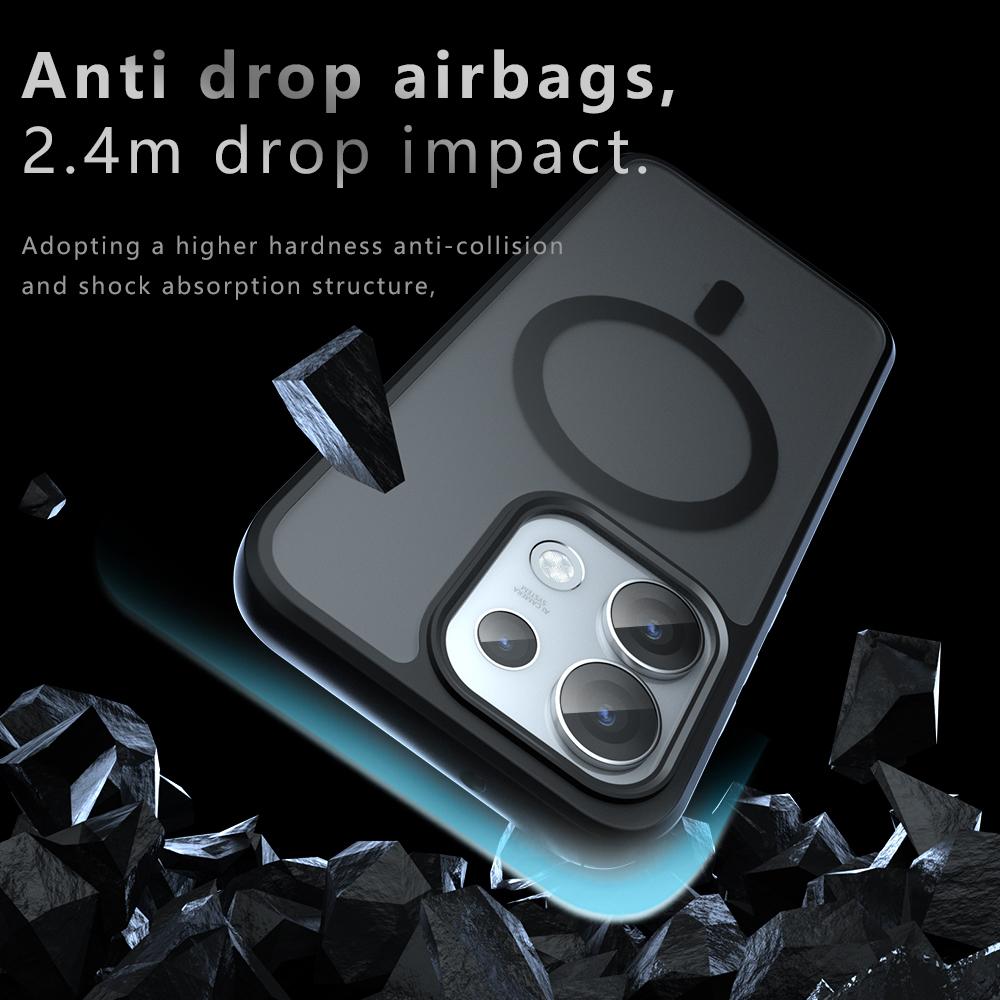 For OPPO Reno16 / Reno16 Pro Global Armor MagSafe PC Hybrid TPU Phone Case - Frosted Black - EDA007315017A
