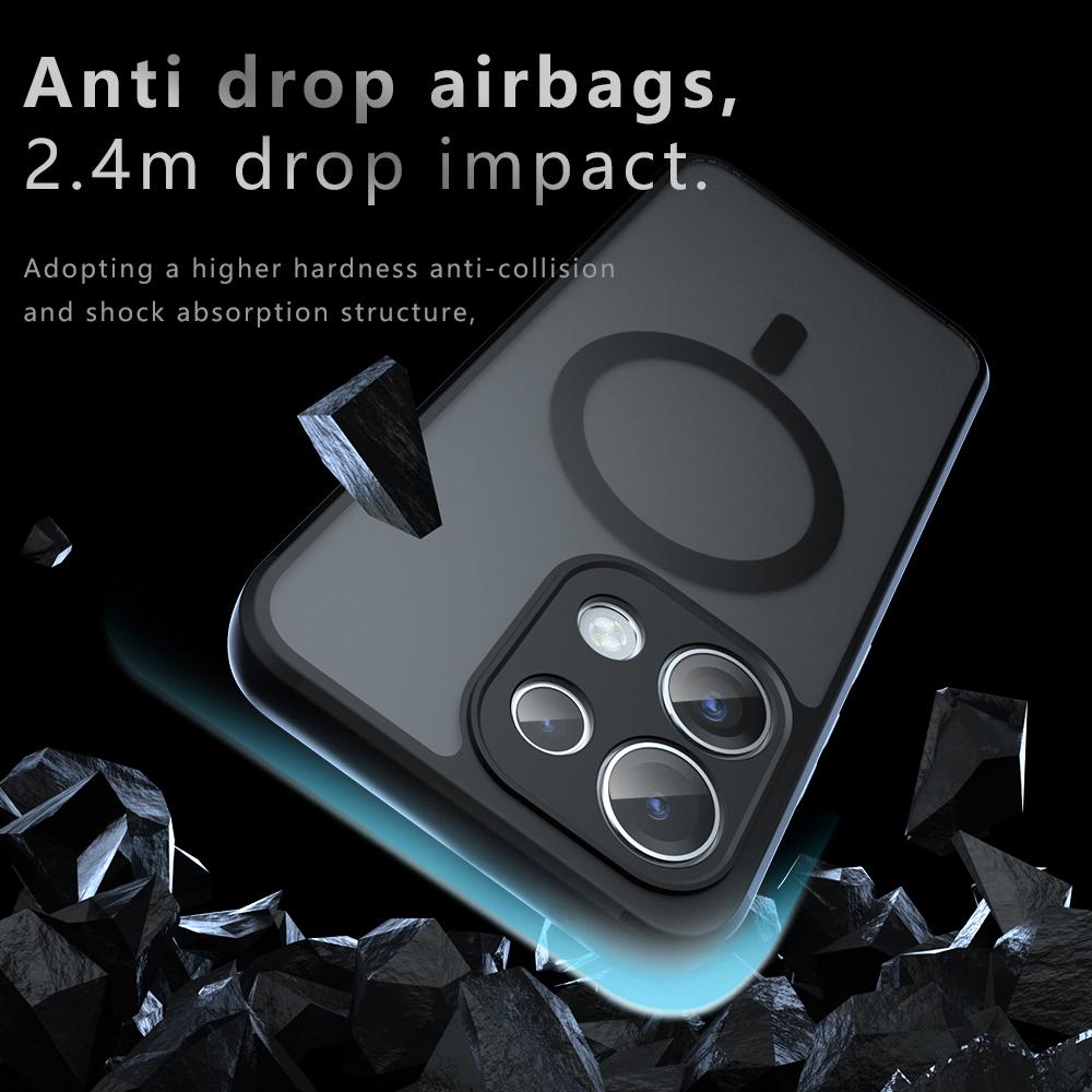 For OPPO Reno16 F / Reno16 FS / Reno16c Armor MagSafe PC Hybrid TPU Phone Case - Frosted Black - EDA007315018A