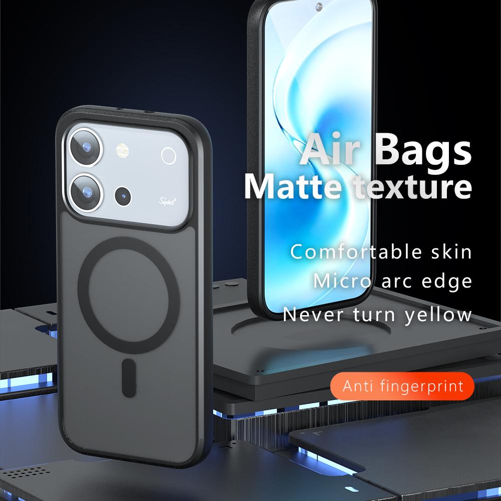 For vivo S60 / S60 Vitality 5G Armor MagSafe PC Hybrid TPU Phone Case - Frosted Black - EDA007315122A