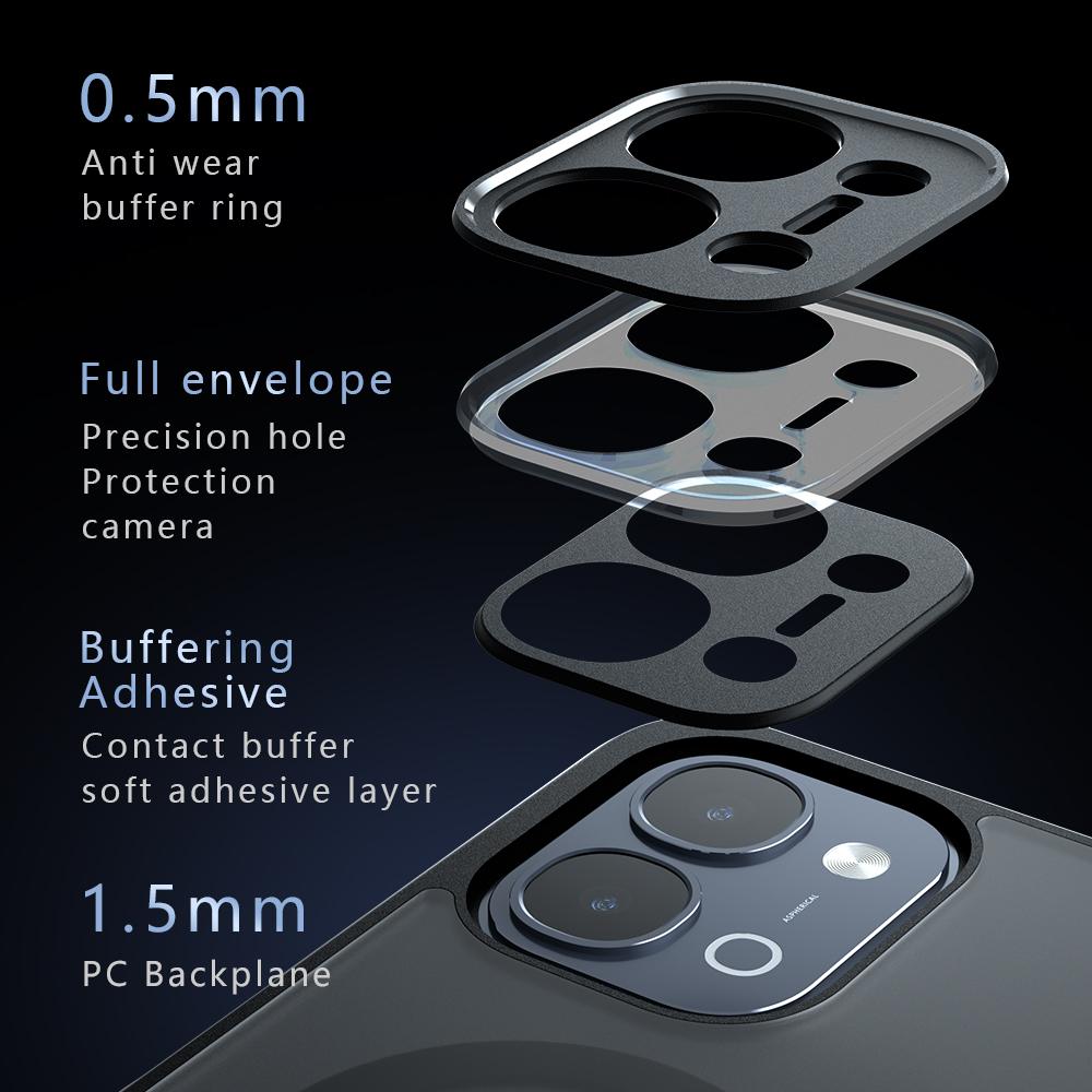 For vivo Y31d 4G / Y51 Pro 5G Armor MagSafe PC Hybrid TPU Phone Case - Frosted Black - EDA007315123A