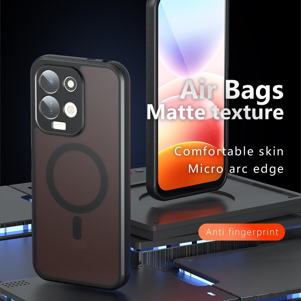 For Redmi 17 5G / 4G Global 170mm Armor MagSafe PC Hybrid TPU Phone Case - Frosted Black - EDA007315622A