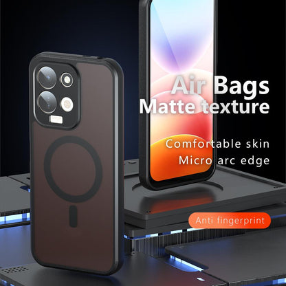 For Redmi 17 5G / 4G Global 170mm Armor MagSafe PC Hybrid TPU Phone Case - Frosted Black - EDA007315622A