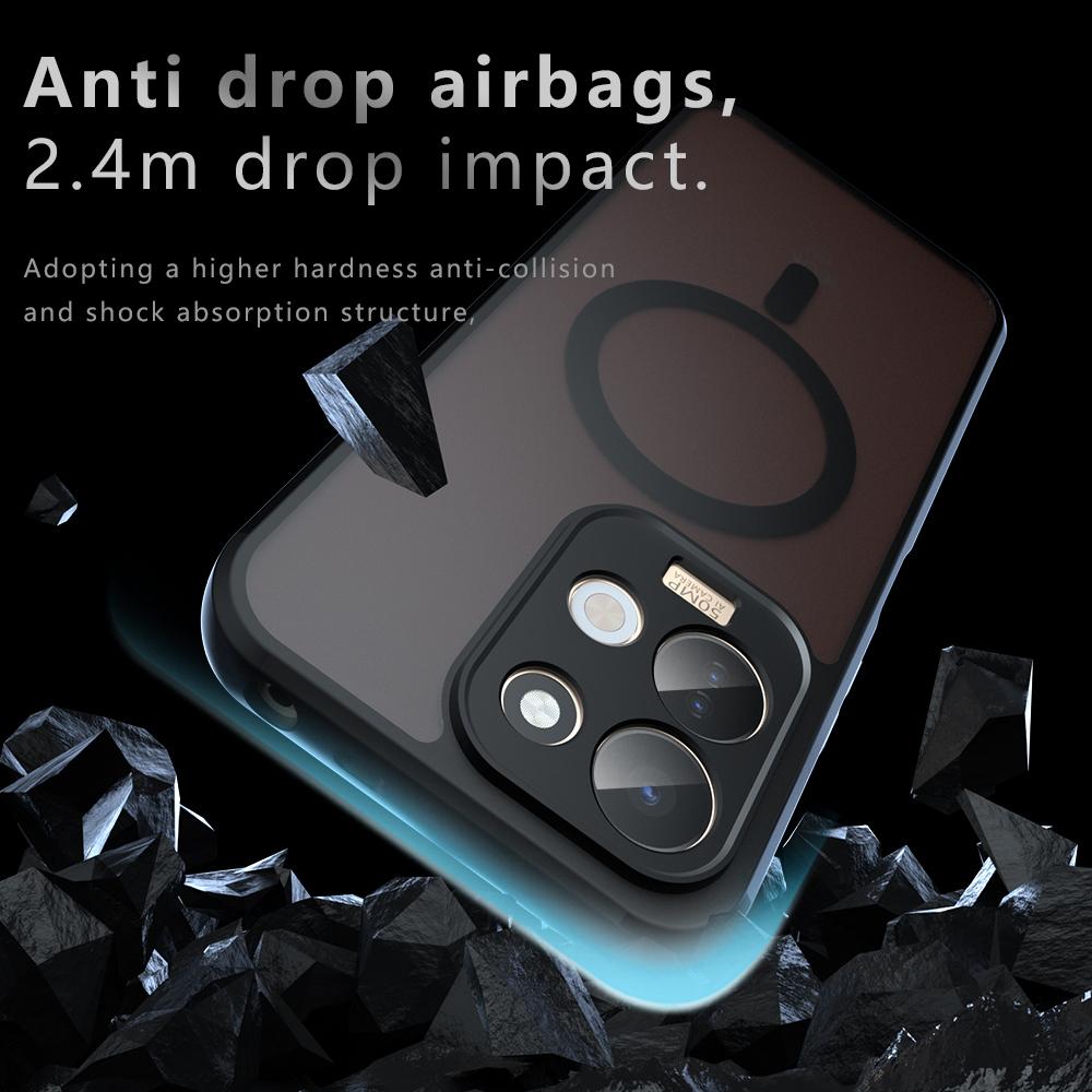 For Redmi 17 5G / 4G Global 170mm Armor MagSafe PC Hybrid TPU Phone Case - Frosted Black - EDA007315622A