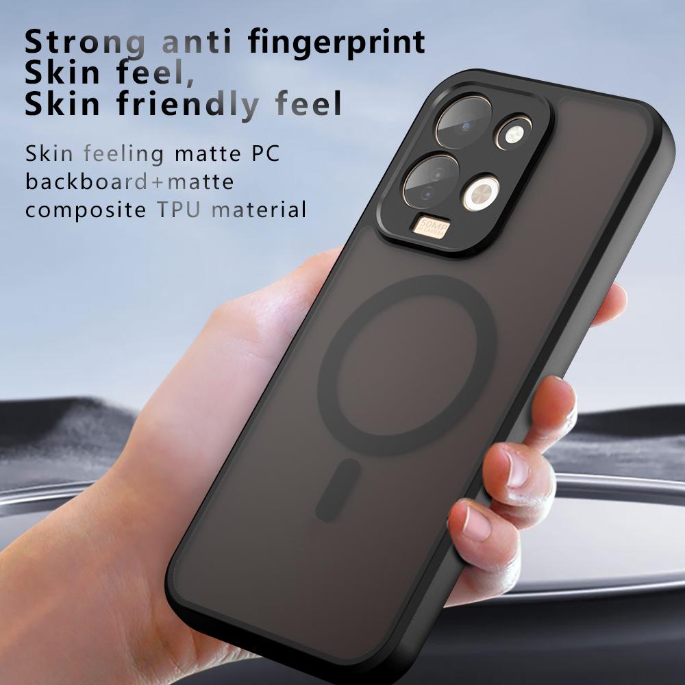 For Redmi 17 5G / 4G Global 170mm Armor MagSafe PC Hybrid TPU Phone Case - Frosted Black - EDA007315622A