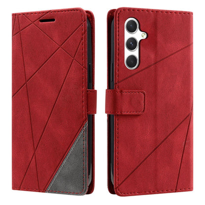For Galaxy S25 FE 5G Skin Feel Splicing Leather Phone Case(Red)