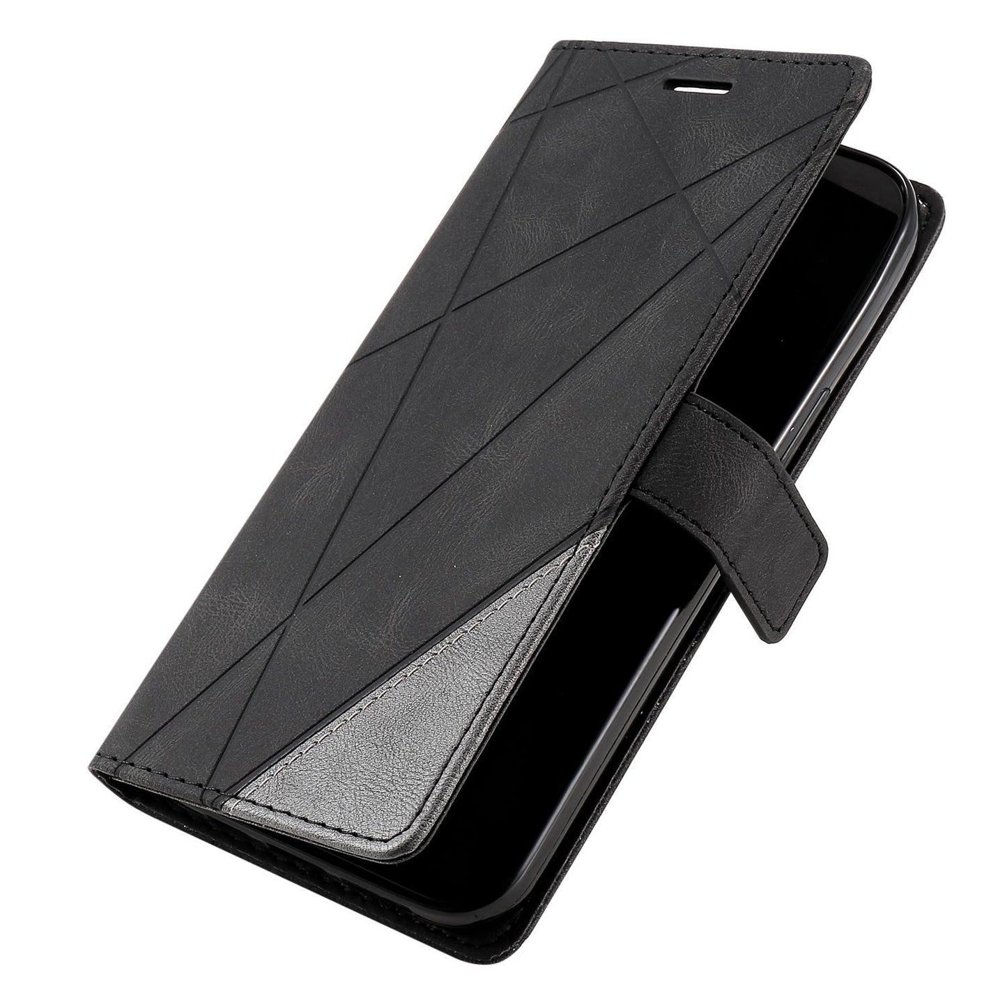 For Galaxy S26+ 5G Skin Feel Splicing Leather Phone Case(Black)