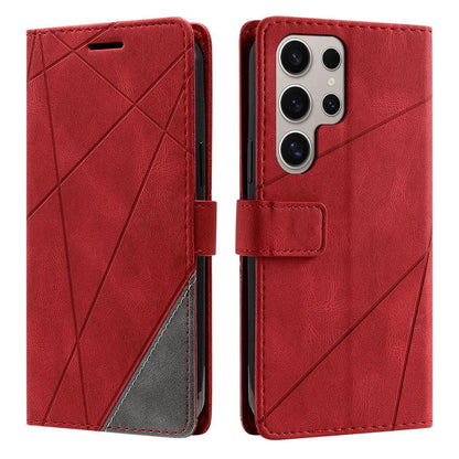 For Galaxy S26 Ultra 5G Skin Feel Splicing Leather Phone Case(Red)