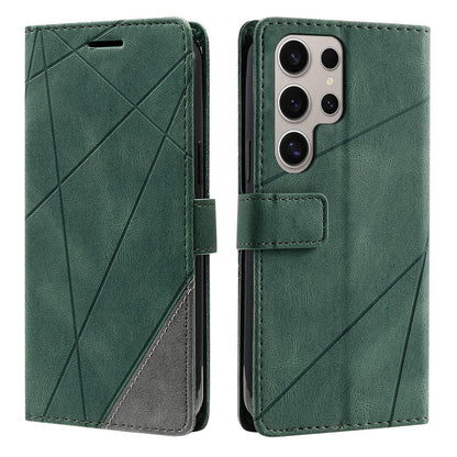 For Galaxy S26 Ultra 5G Skin Feel Splicing Leather Phone Case(Green)