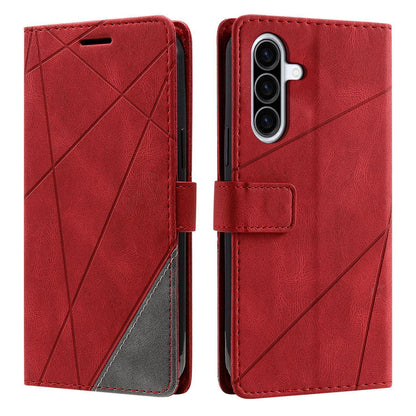 For Galaxy A27 5G Skin Feel Splicing Leather Phone Case(Red)