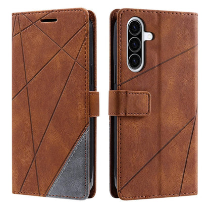 For Galaxy A37 5G Skin Feel Splicing Leather Phone Case(Brown)
