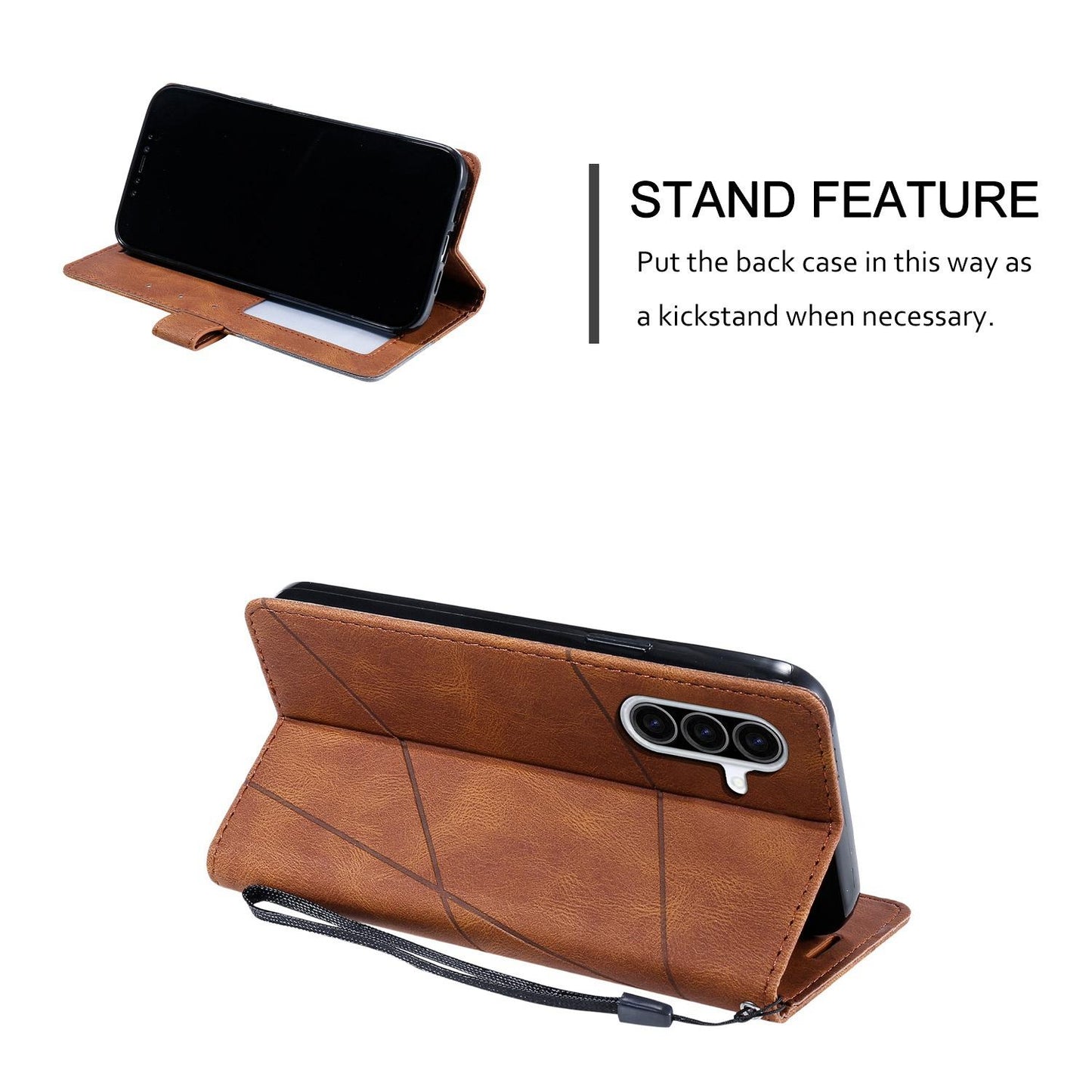 For Galaxy A37 5G Skin Feel Splicing Leather Phone Case(Brown)
