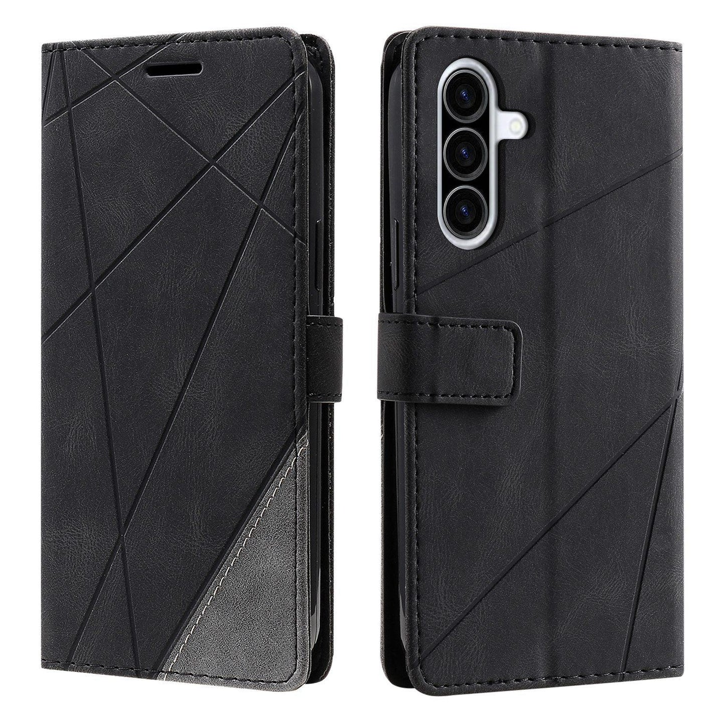 For Galaxy A57 5G Skin Feel Splicing Leather Phone Case(Black)