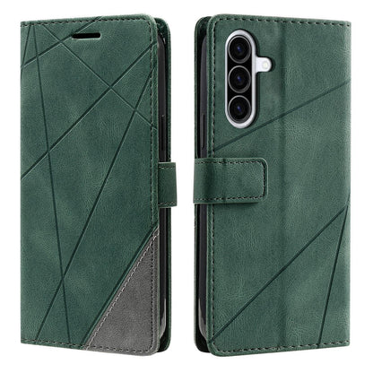 For Galaxy A57 5G Skin Feel Splicing Leather Phone Case(Green)