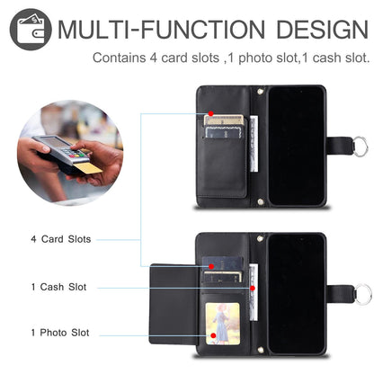 For iPhone 17 Pro Ring Buckle Rhombic Leather Phone Case(Black)