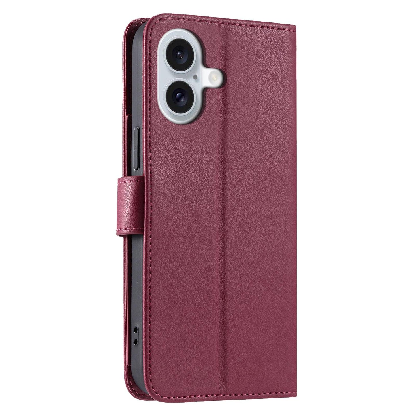 For iPhone 17 Ring Buckle Rhombic Leather Phone Case(Red)