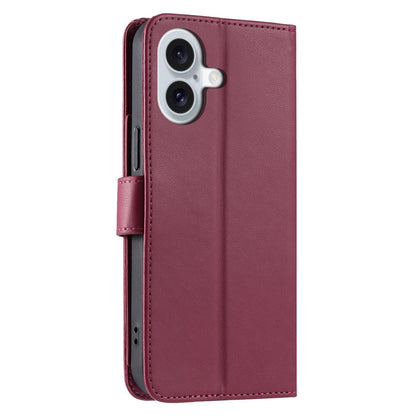 For iPhone 17 Ring Buckle Rhombic Leather Phone Case(Red)
