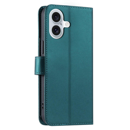 For iPhone 17 Ring Buckle Rhombic Leather Phone Case(Green)