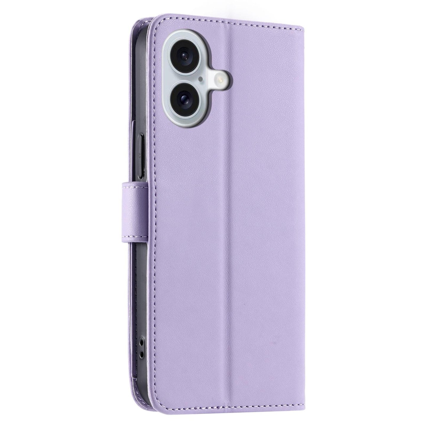 For iPhone 17 Ring Buckle Rhombic Leather Phone Case(Purple)