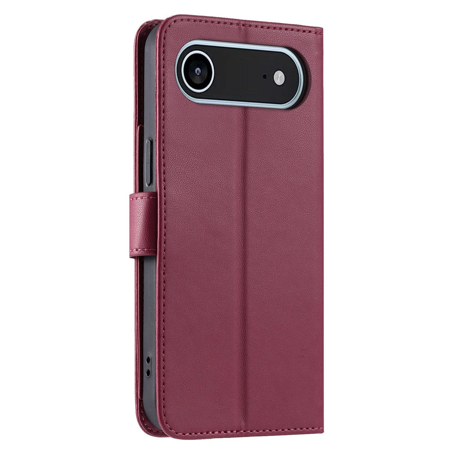 For iPhone Air Ring Buckle Rhombic Leather Phone Case(Red)