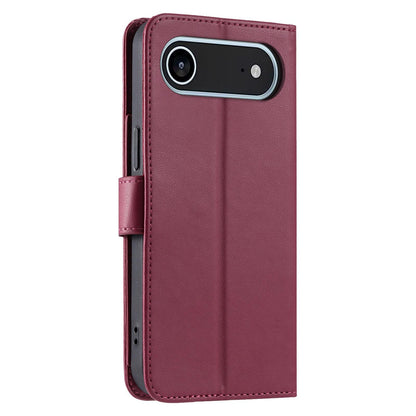 For iPhone Air Ring Buckle Rhombic Leather Phone Case(Red)