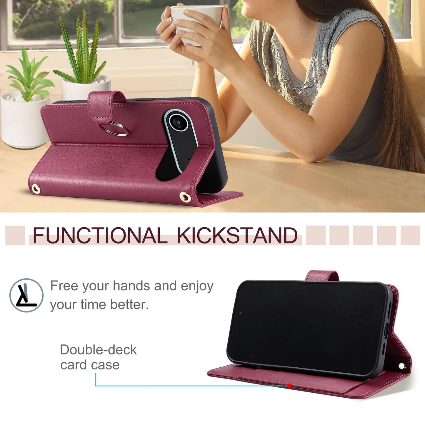 For iPhone Air Ring Buckle Rhombic Leather Phone Case(Red)