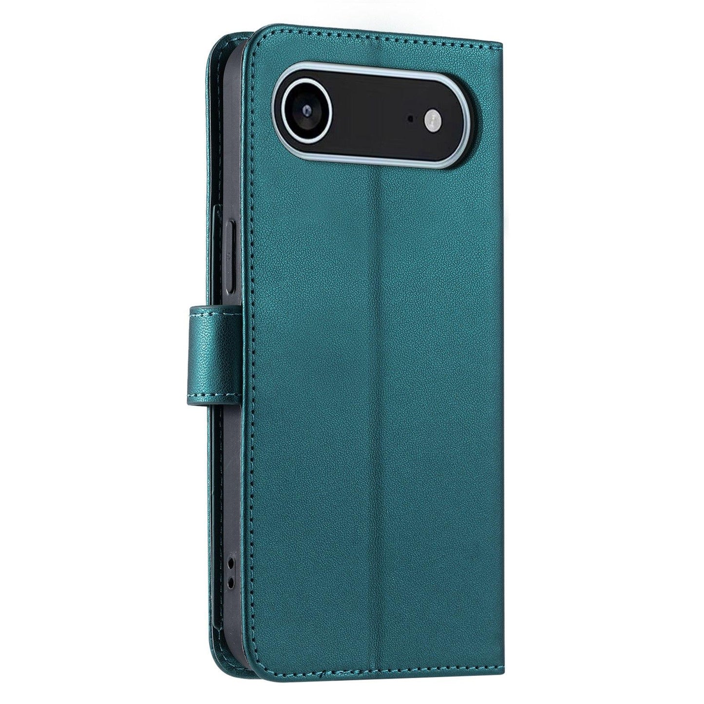 For iPhone Air Ring Buckle Rhombic Leather Phone Case(Green)