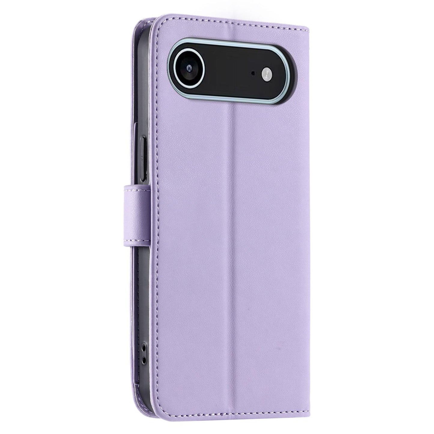 For iPhone Air Ring Buckle Rhombic Leather Phone Case(Purple)