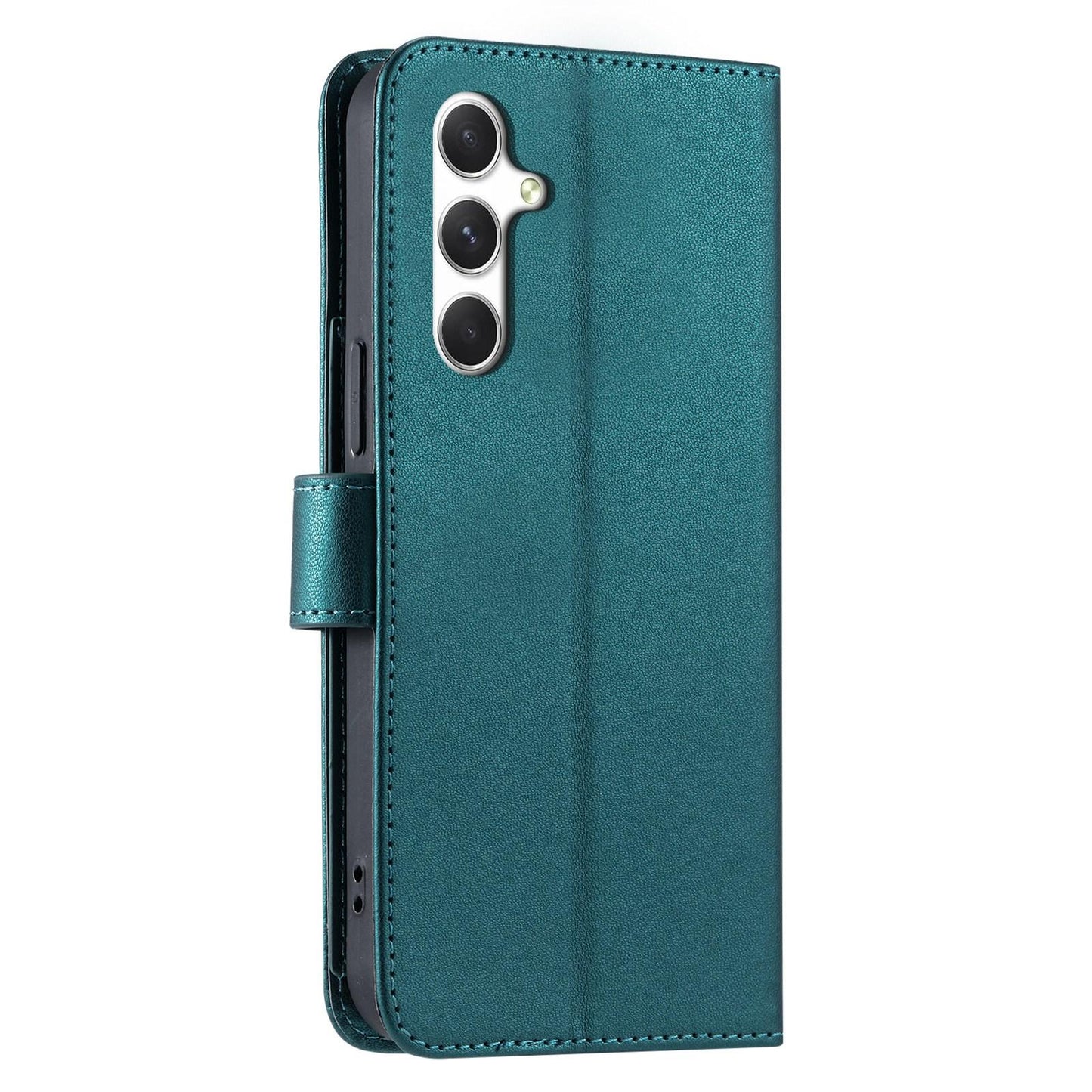 For Galaxy S25 FE 5G Ring Buckle Rhombic Leather Phone Case(Green)